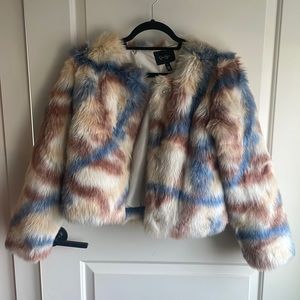 Jessica Simpson Faux Fur Multicolor Jacket